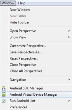  [Figure 1] Start screen of the example program (main menu)