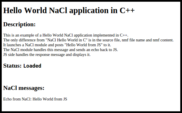 Figure 1. Hello World in C++ application