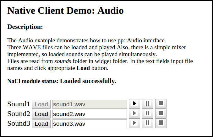 Figure 1. Audio in C++ application