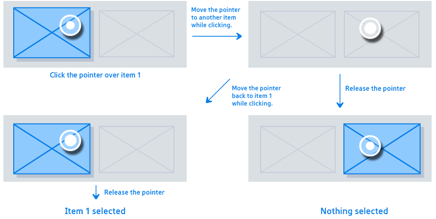 Figure 3-16. Moving the pointer while selecting an item