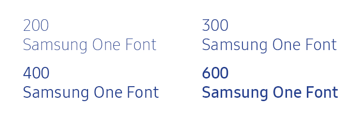Figure 4-3. Different font weights of Samsung One UI