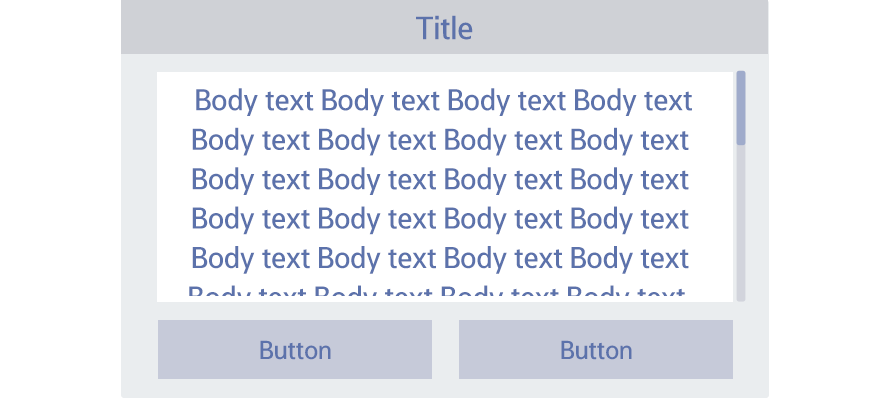 Figure 4-16. Scroll bar shown next to the scrollable body text or text list