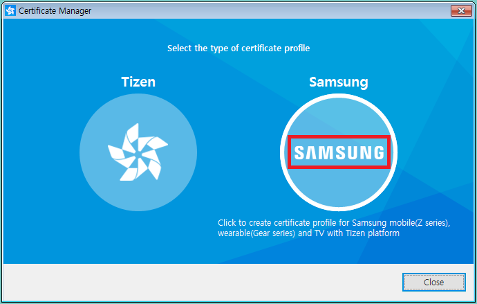 Figure 4. Select certificate profile type