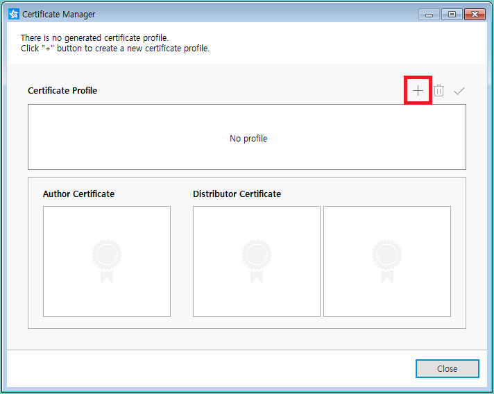 Figure 3. Create a new certificate profile