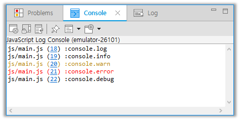 Figure 1. JavaScript log method colors