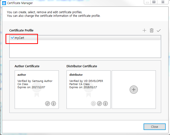 Figure 3. Certificate profile name