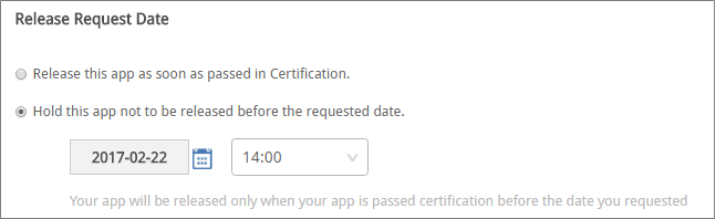 Figure 4. Release Date Registration