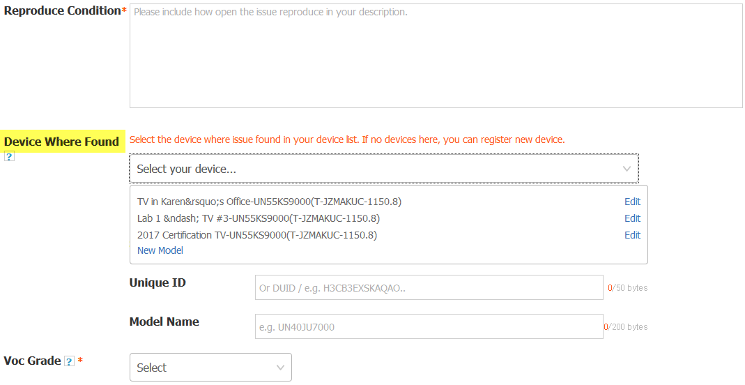 Figure 4. Select Registered Device at 1:1 Q&A