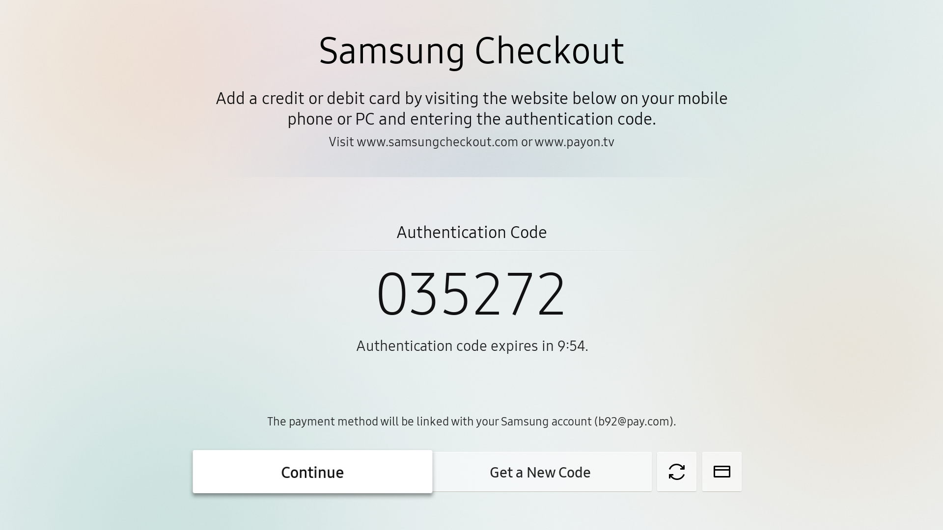 Figure 5. Registering a credit card as a payment method