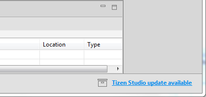 Figure 1. Tizen Studio update available
