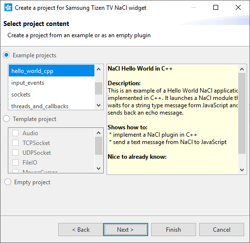 Figure 4. Select project content