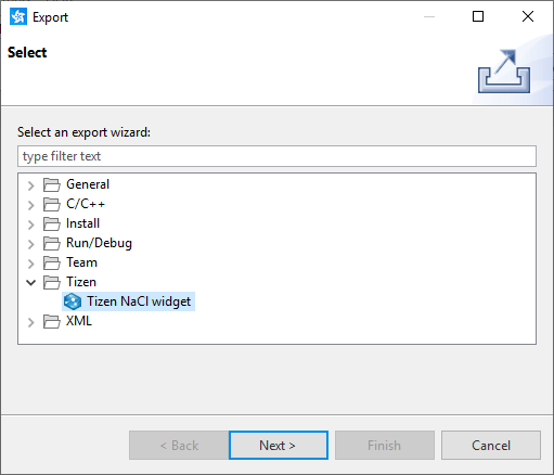 Figure 5. Select exported file type