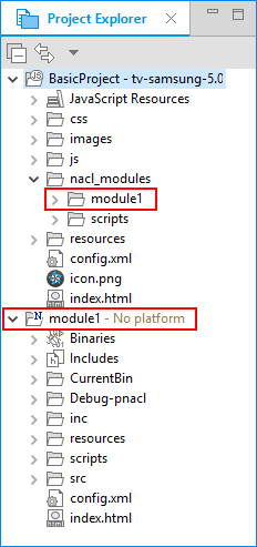 Figure 5. Project Explorer tree