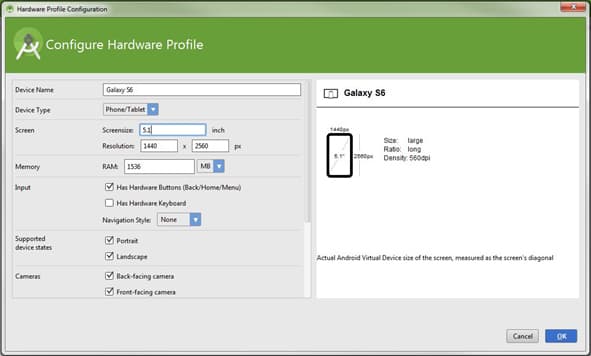 Figure 4: Configuring hardware profile