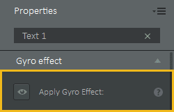 Gyro effects for text and digital clock components