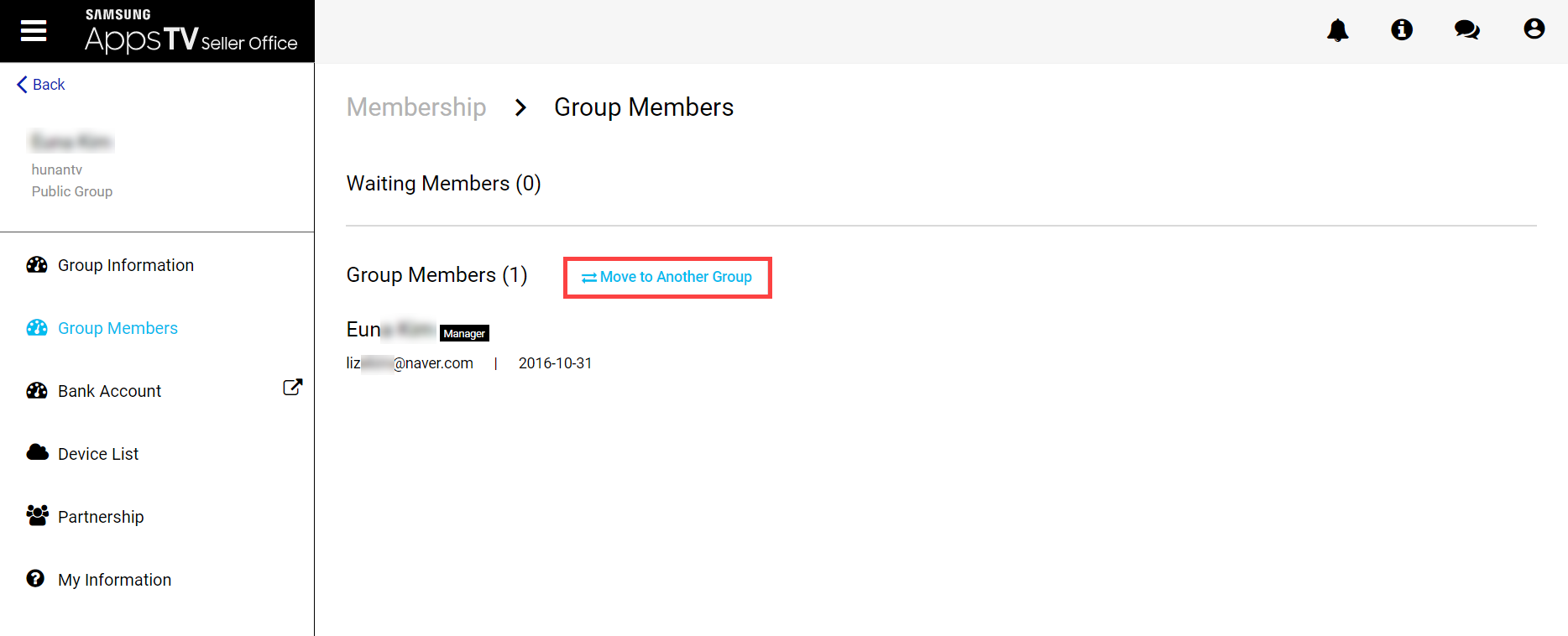 Figure 9. Group members list