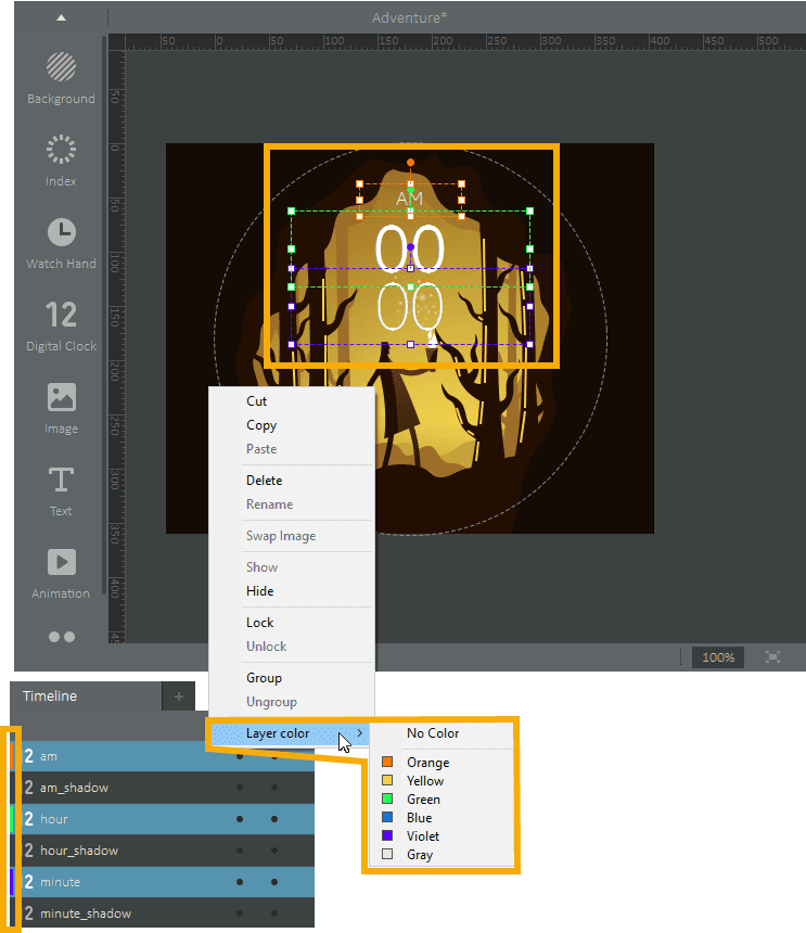 Colored layers